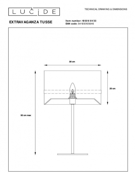 Настольная лампа Lucide Extravaganza Tusse 10509/81/33