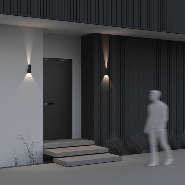 Уличный настенный светодиодный светильник Maytoni Times Square O580WL-L6B