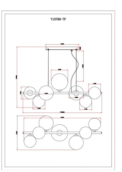 Подвесная люстра Moderli Renny V10789-7P