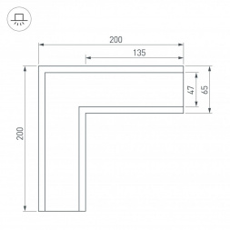 Коннектор L-образный Arlight SL-Linia65-F 030126