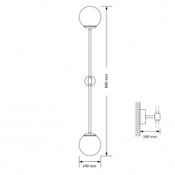 Настенный светильник KUTEK MOOD Ultimo ULT-K-2(Z)