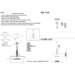 Подвесной светильник Crystal Lux Armando SP4 Chrome