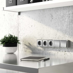 Выключатель одноклавишный проходной Werkel Gallant серебряный W5012006 4690389167096