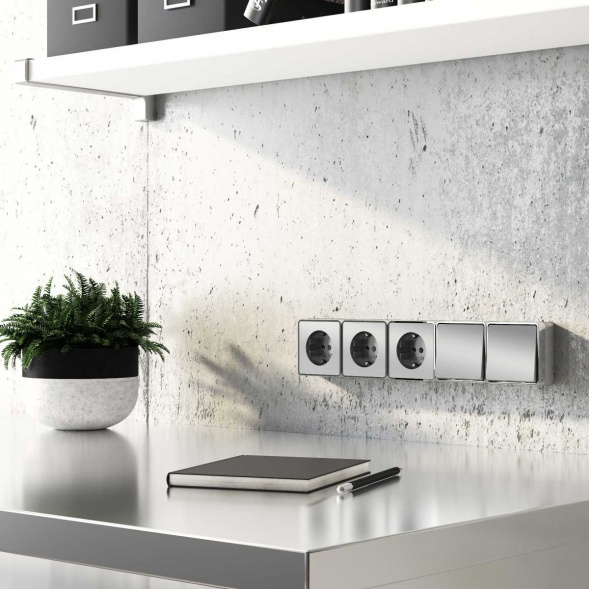 Выключатель одноклавишный проходной Werkel Gallant серебряный W5012006 4690389167096