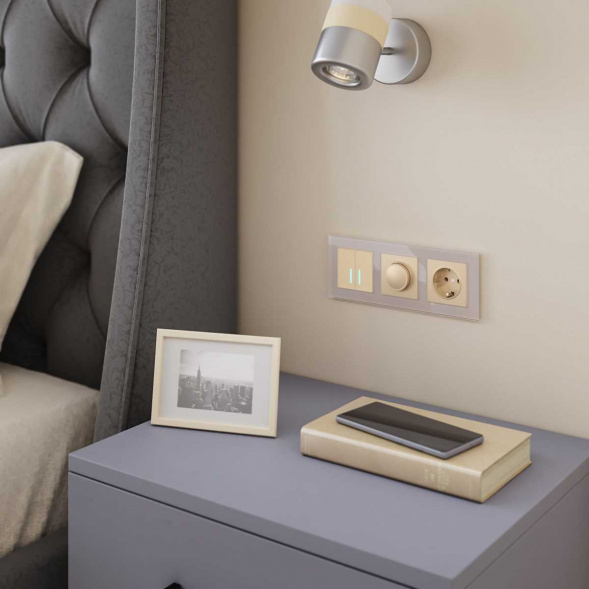 Сенсорный выключатель двухклавишный с функцией Wi-Fi Werkel шампань W4520611 4690389171307