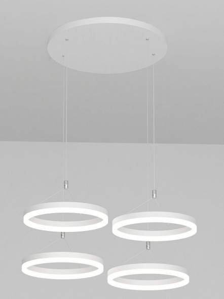 Подвесная светодиодная люстра Elvan LU-155/4R-21W-NH-Wh-R