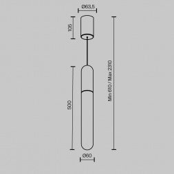 Подвесной светодиодный светильник Maytoni Technical Mist P101PL-L500-12W3K-B