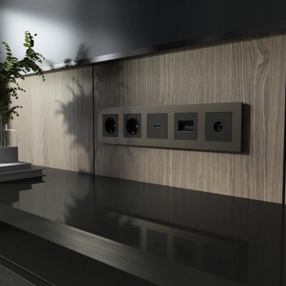 Рамка Werkel Slab на 5 постов бронза/софт W0052963 4690389207945