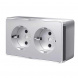 Розетка двойная с заземлением Werkel Gallant серебряный W5072106 4690389167188