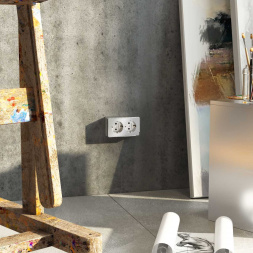 Розетка двойная с заземлением Werkel Gallant серебряный W5072106 4690389167188