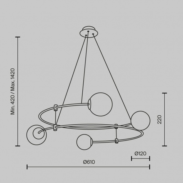 Подвесная люстра Maytoni Balance MOD317PL-04G