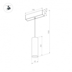 Трековый светодиодный светильник Arlight Mag-Orient-Spot-Hang-R45-12W Warm3000 035713
