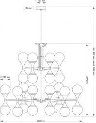 Подвесной светильник KUTEK BARI BAR-ZW-8+4(CZ)