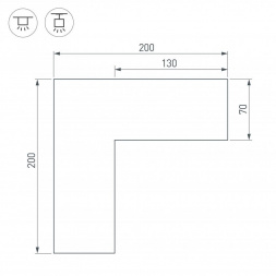 Коннектор L-образный внешний Arlight SL-Line-6070 030140