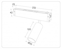 Трековый светодиодный светильник Ambrella Light Track System Magnetic 220V GL1222