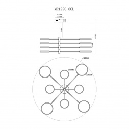 Потолочная светодиодная люстра MyFar Eva MR1220-8CL