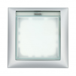 Рамка LK Studio универсальная защитная с крышкой для выключателей и розеток (серебристый металлик) 869103-1