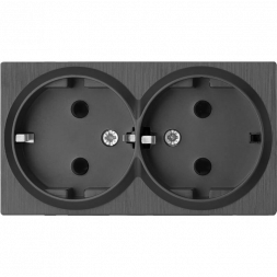 Розетка двойная с заземлением Werkel графит рифленый W1172004 4690389158650
