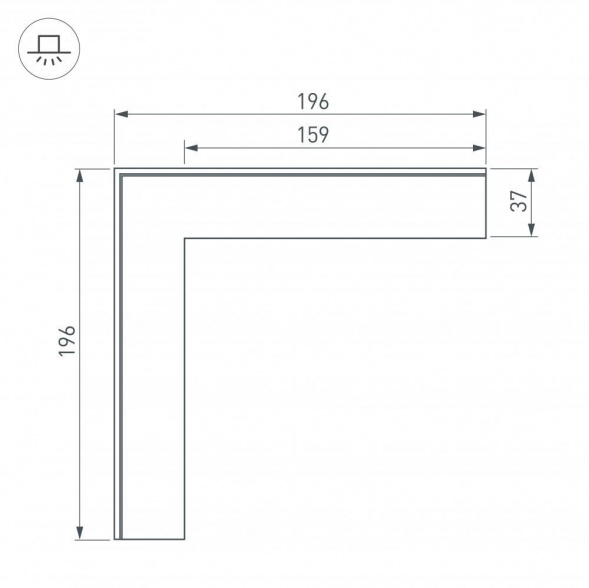 Коннектор L-образный внешний Arlight SL-Linia32-Fantom 030096