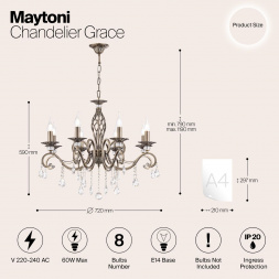 Подвесная люстра Maytoni Grace RC247-PL-08-R