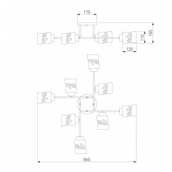 Потолочная люстра Eurosvet Hilari 30165/8 черный жемчуг