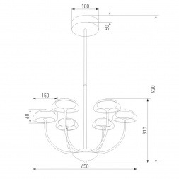 Подвесная светодиодная люстра Eurosvet Fungo 50388 LED черный