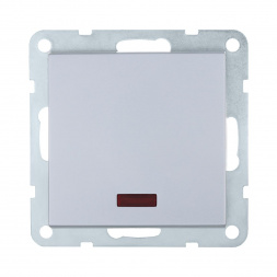 Переключатель LK Studio 1-кл., на 2 направления, c индикатором (схема 6L) 16 A, 250 B (серебристый металлик) LK80 840403-1