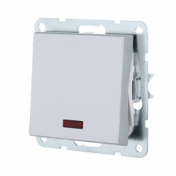 Переключатель LK Studio 1-кл., на 2 направления, c индикатором (схема 6L) 16 A, 250 B (серебристый металлик) LK80 840403-1