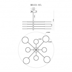 Потолочная светодиодная люстра MyFar Eva MR1221-8CL