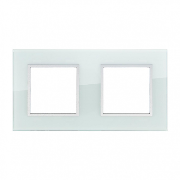 Рамка LK Studio 2-постовая из натурального светлого стекла LK45 854211-1