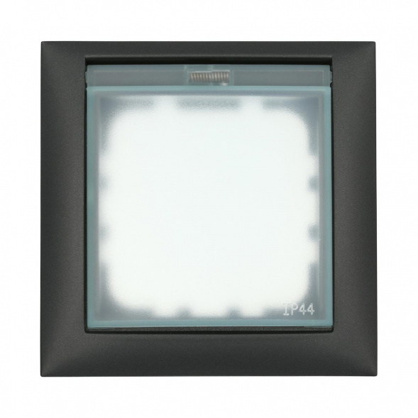 Рамка LK Studio универсальная защитная с крышкой для выключателей и розеток (черный бархат) 869108-1