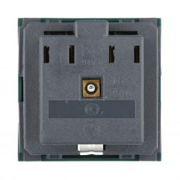 Розетка LK Studio с з/к, со шторками (зеленый) LK45 ( для выделения "чиcтого питания сети") 851119