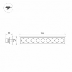 Встраиваемый светодиодный светильник Arlight MS-Orient-Built-Turn-TC-S67x300-20W Day4000 032231