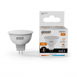 Лампа светодиодная Gauss GU5.3 9W 3000K матовая 11519