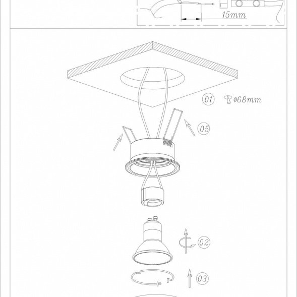 Встраиваемый светильник Denkirs Enkel DK3012-WH