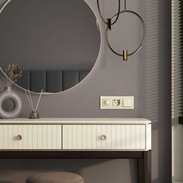 Выключатель одноклавишный с подсветкой Werkel шампань рифленый W1110110 4690389160028