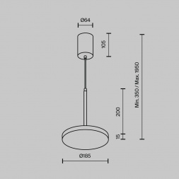 Подвесной светодиодный светильник Maytoni Technical Plato P076PL-L12W3K-BS