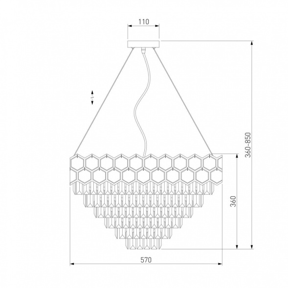 Подвесная люстра Eurosvet Ariana 10124/8 золото/прозрачный хрусталь Strotskis Smart