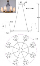 Подвесная люстра MyFar Aurora MR1931-8P