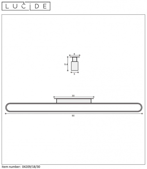 Подсветка для зеркал Lucide Madelon 04209/18/30