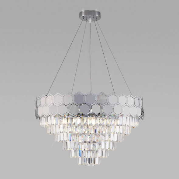 Подвесная люстра Eurosvet Ariana 10124/8 хром/прозрачный хрусталь Strotskis Smart