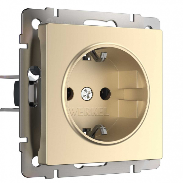 Розетка с заземлением Werkel шампань W1171011 4690389157363