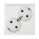 Розетка LK Studio двойная с з/к, со шторками (белый) LK60 863504-1