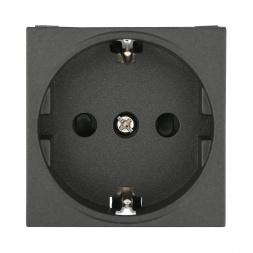 Розетка LK Studio с з/к, со шторками глянцевая поверхность (черный бархат) LK45 851108