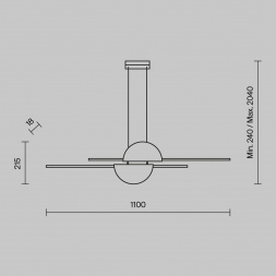 Подвесной светодиодный светильник Maytoni Modern Skyline MOD179PL-L26BS4K