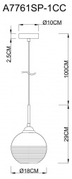 Подвесной светильник Arte Lamp Wave A7761SP-1CC