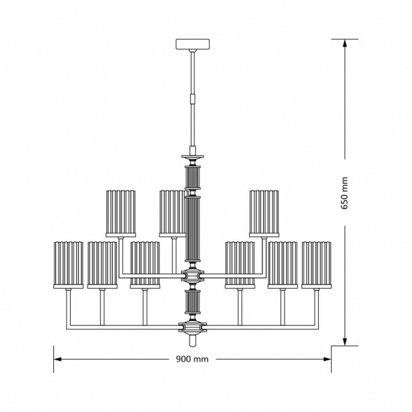 Подвесная люстра KUTEK MOOD Artu Ryfel ART-ZW-9(P)R