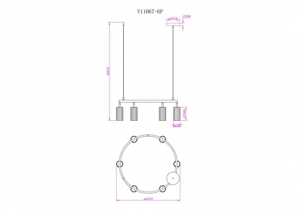 Подвесная люстра Moderli Cora V11067-6P
