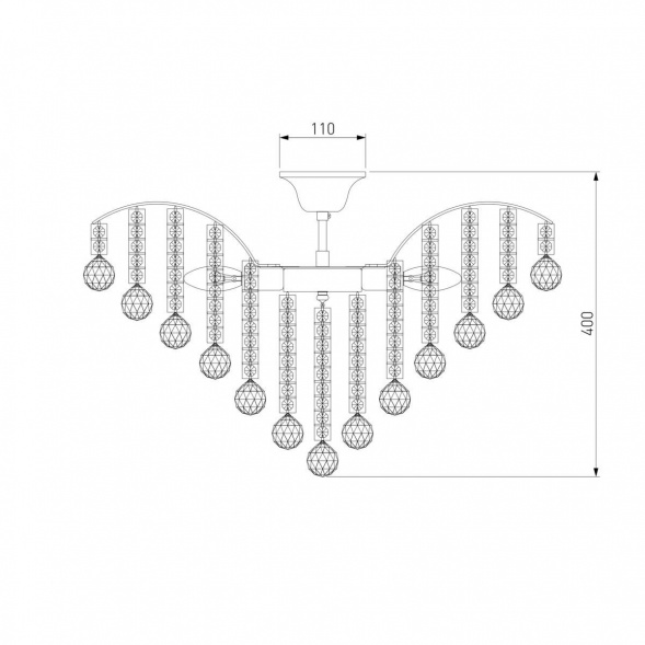 Потолочная люстра Eurosvet 3299/9 хром/прозрачный хрусталь Strotskis