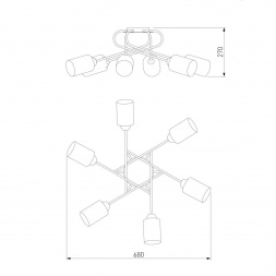 Потолочная люстра Eurosvet Motive 30167/6 хром
